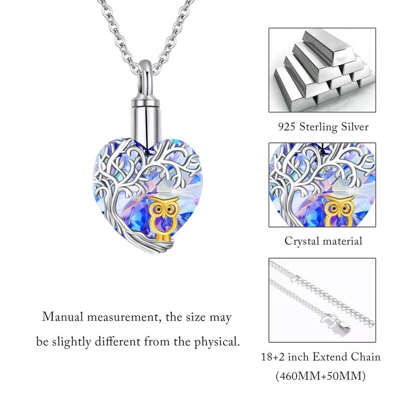 Crystal Tree Of Life Urn Necklace Cremation