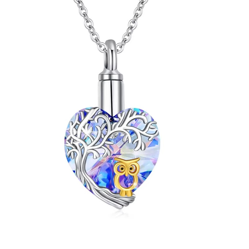 Crystal Tree Of Life Urn Necklace Cremation