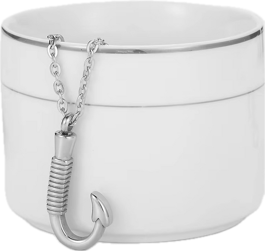 Stainless Steel Fishing Hook Cremation Necklace