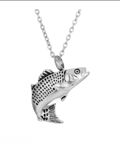 Fish Urn Cremation Necklace for Ashes Stainless Steel