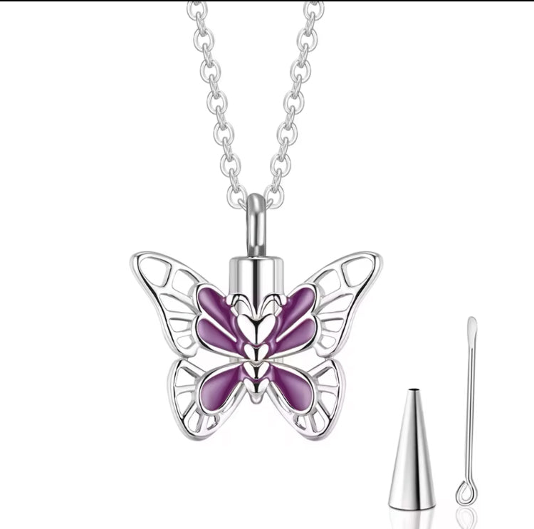 Butterfly Necklace Ash Holder Urn